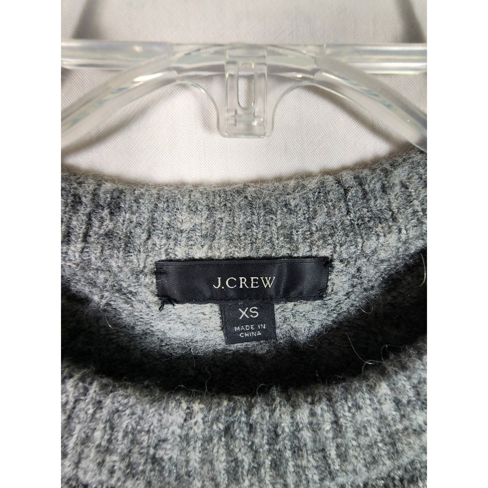 J.Crew Womens XS Cable Knit Alpaca Merino Wool Texture Sweater Gray Cottagecore - Picture 2 of 6